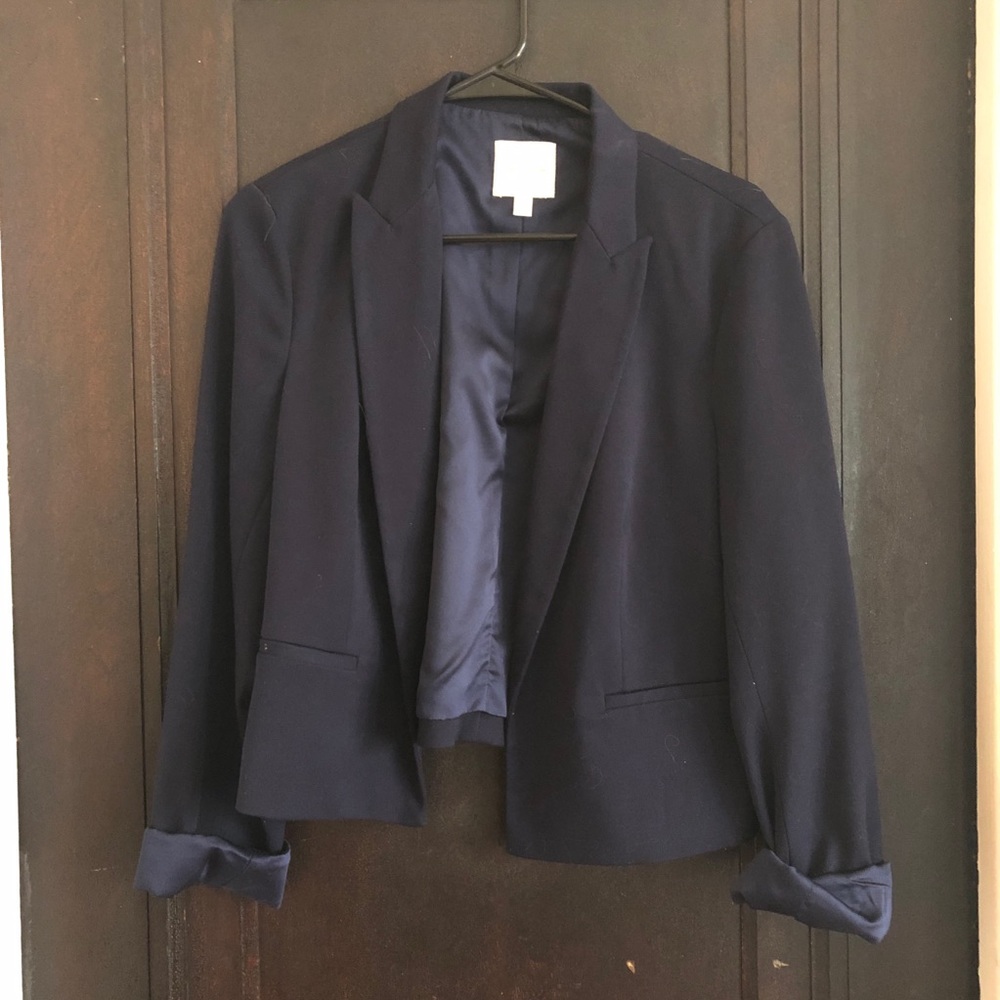 UO Navy Cropped Blazer